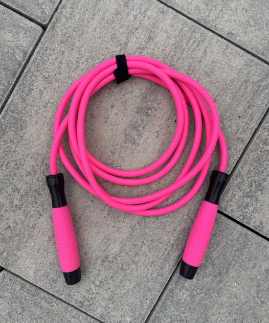 Záťažové PVC švihadlo 8mm - Ružová Neon